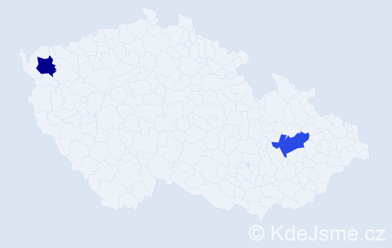 Jméno: 'Adelka', počet výskytů 2 v celé ČR