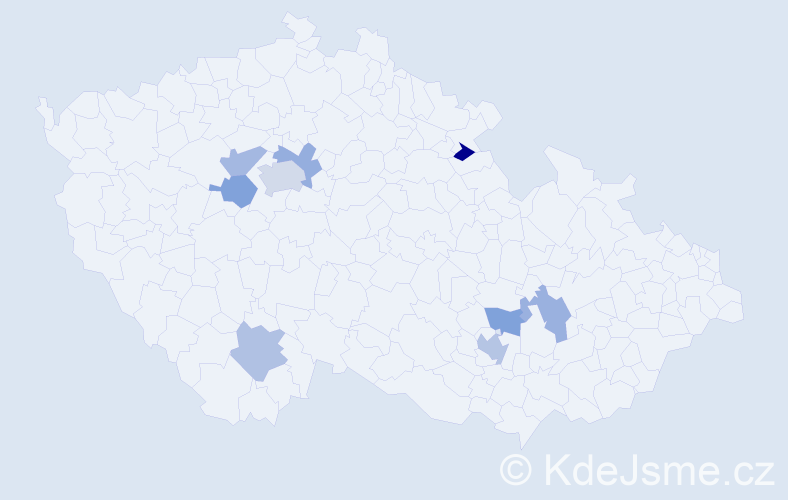 Jméno: 'Emili', počet výskytů 12 v celé ČR