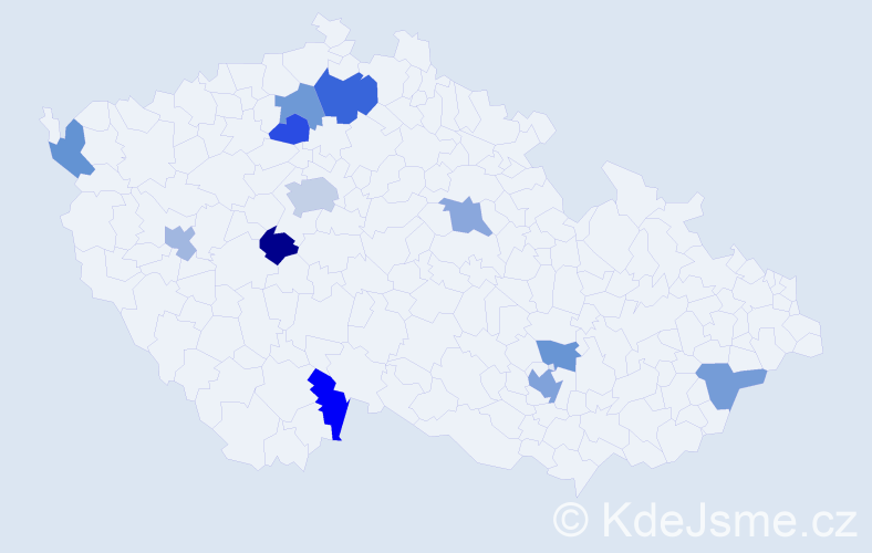 Jméno: 'Bat Erdene', počet výskytů 17 v celé ČR