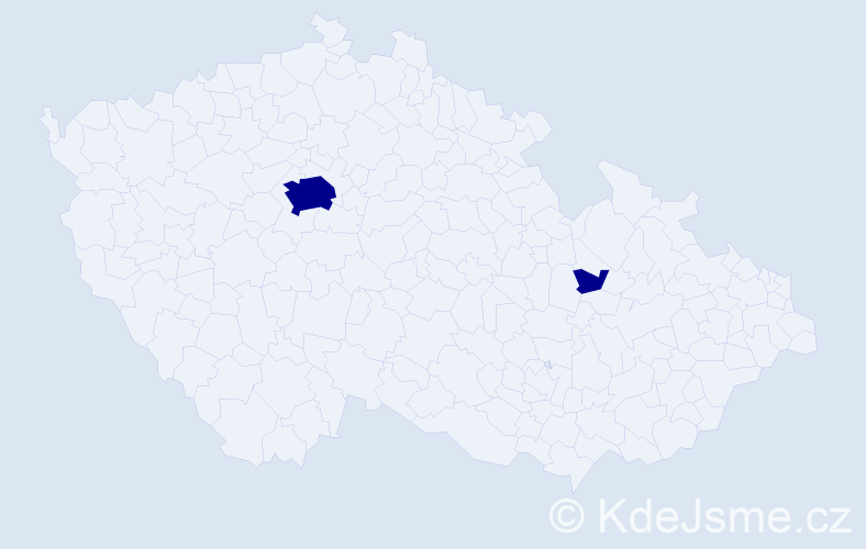 Jméno: 'Justa', počet výskytů 2 v celé ČR