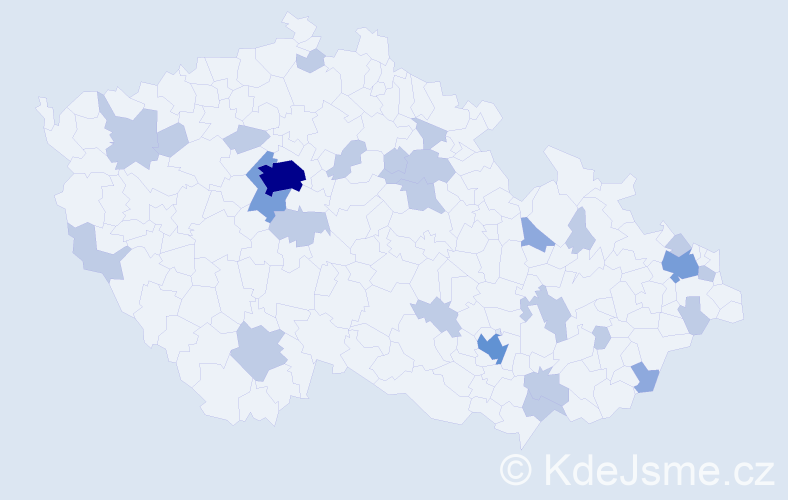 Jméno: 'Melichar', počet výskytů 45 v celé ČR