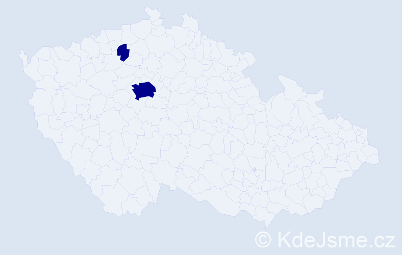 Jméno: 'Najua', počet výskytů 2 v celé ČR