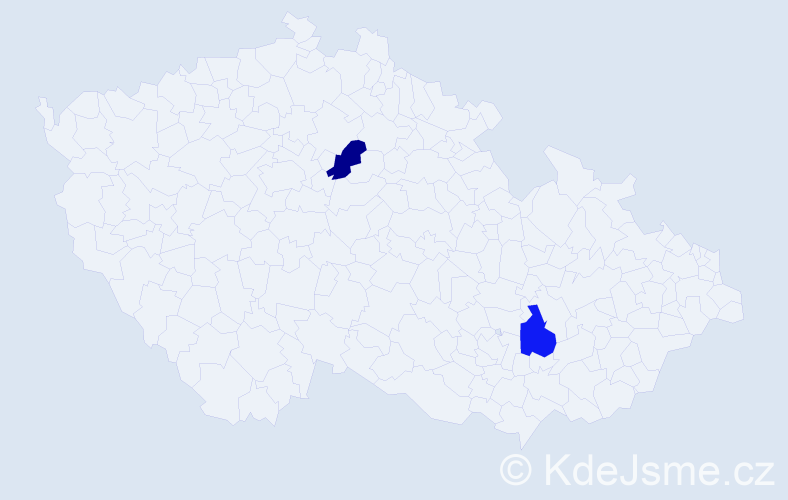 Jméno: 'Nimay', počet výskytů 2 v celé ČR