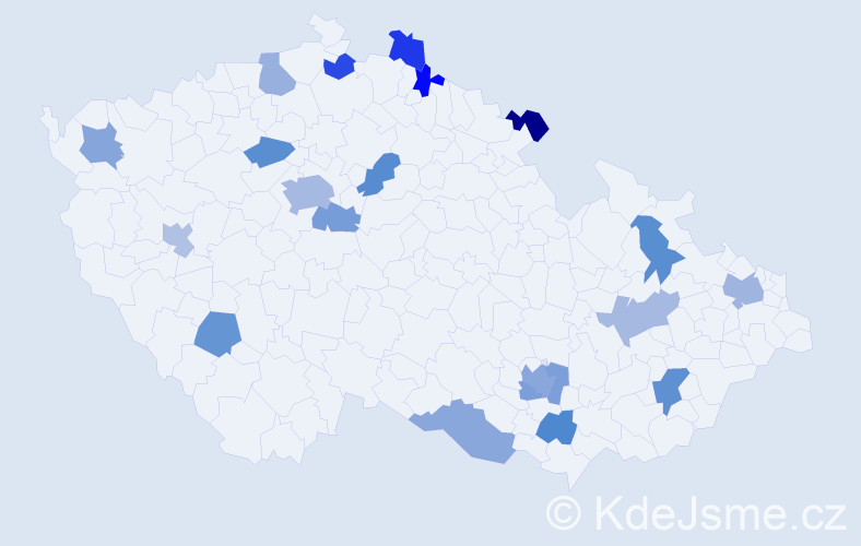 Jméno: 'Tanja', počet výskytů 29 v celé ČR