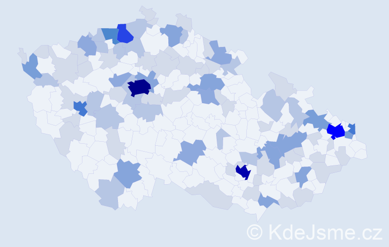 Jméno: 'Melissa', počet výskytů 223 v celé ČR