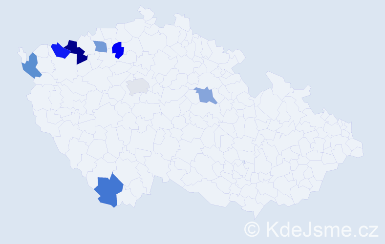 Jméno: 'Thi Chuyen', počet výskytů 9 v celé ČR