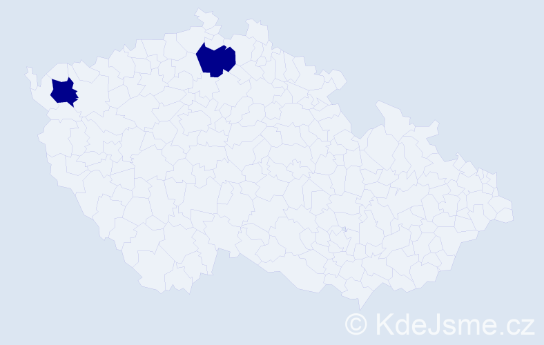 Jméno: 'Jan Miloslav', počet výskytů 2 v celé ČR