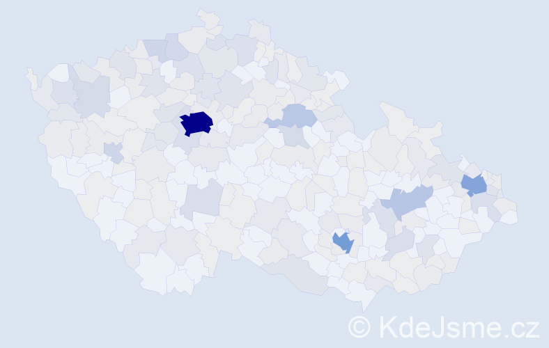 Jméno: 'Ilja', počet výskytů 608 v celé ČR