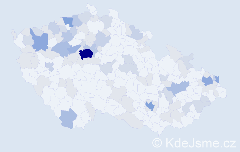 Jméno: 'Malvína', počet výskytů 202 v celé ČR