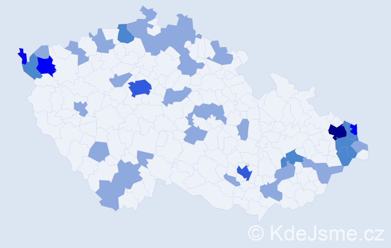 Jméno: 'Bryan', počet výskytů 72 v celé ČR
