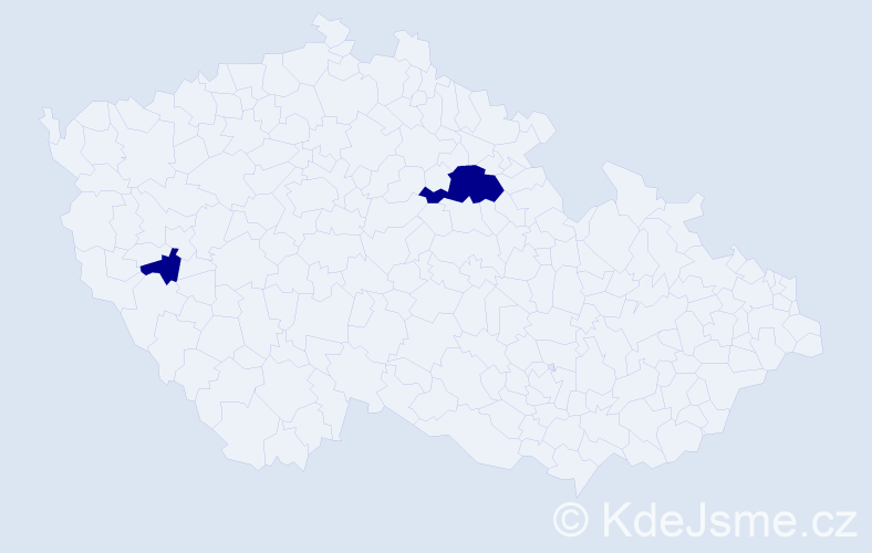 Jméno: 'The Tam', počet výskytů 2 v celé ČR