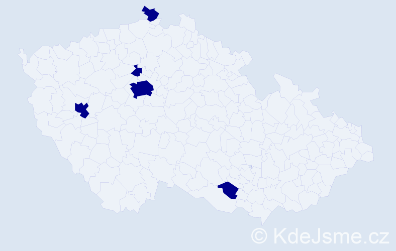 Jméno: 'Věkoslava', počet výskytů 5 v celé ČR