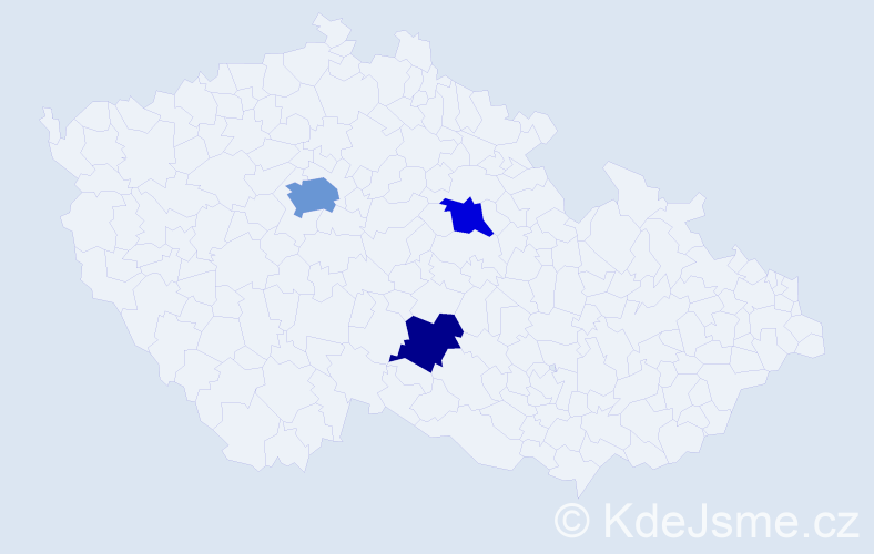 Jméno: 'Ezio', počet výskytů 5 v celé ČR