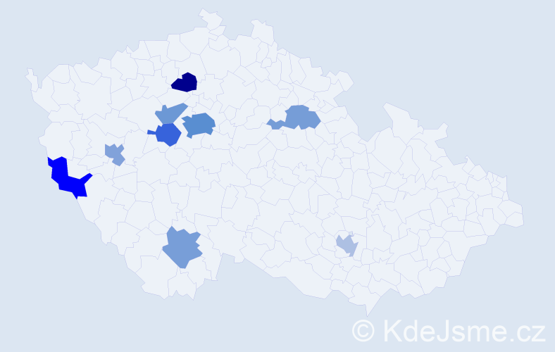 Jméno: 'Maia', počet výskytů 17 v celé ČR