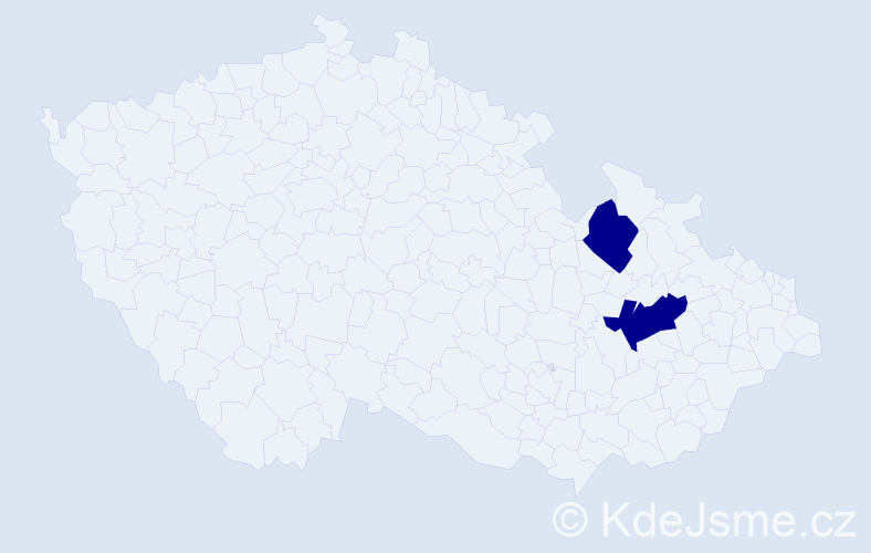 Jméno: 'Theodosis', počet výskytů 2 v celé ČR