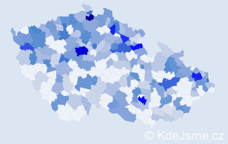 Jméno: 'Ilja', počet výskytů 641 v celé ČR