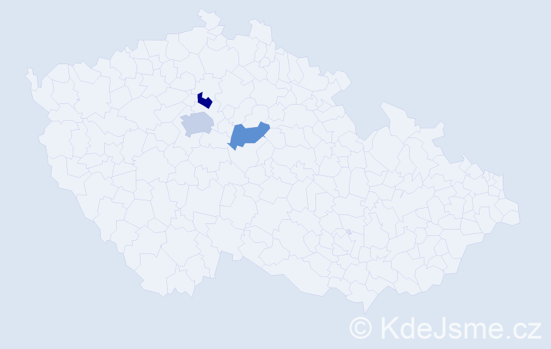 Jméno: 'Usmon', počet výskytů 4 v celé ČR