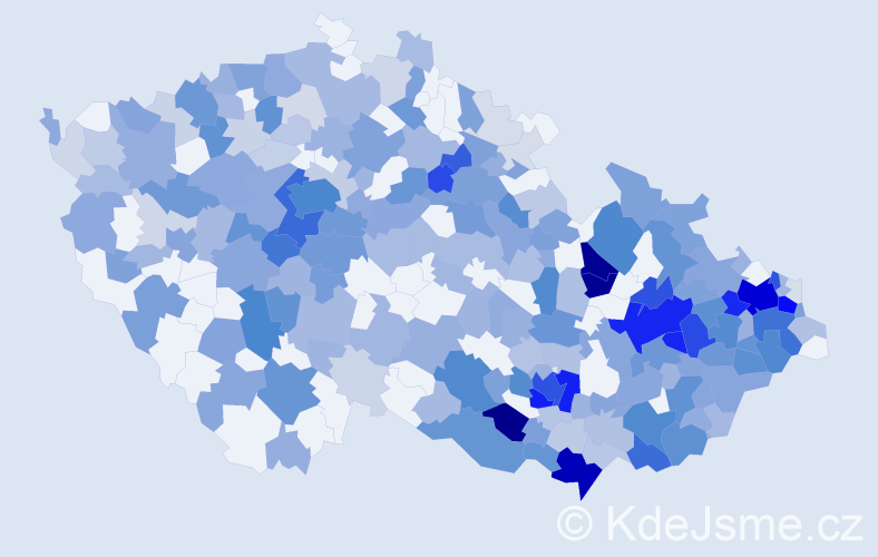 Jméno: 'Ctirad', počet výskytů 700 v celé ČR