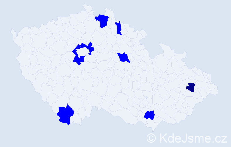 Jméno: 'Ellen Marie', počet výskytů 9 v celé ČR