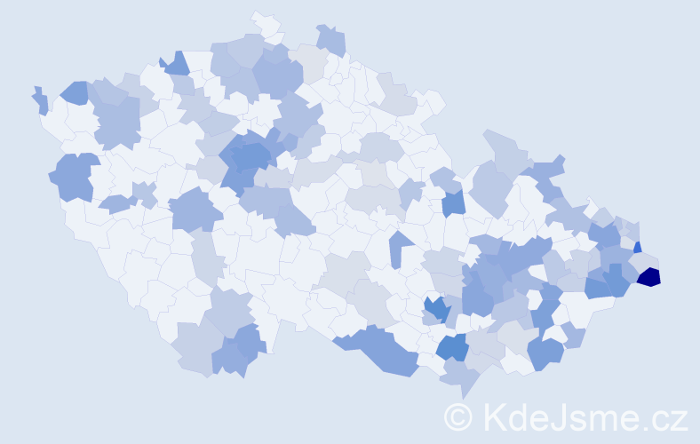 Jméno: 'Rafael', počet výskytů 261 v celé ČR