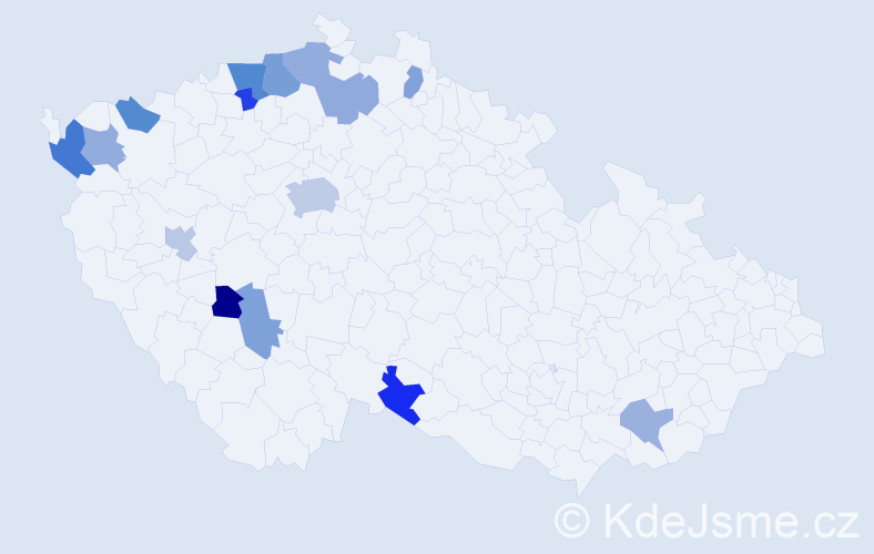 Jméno: 'Bien', počet výskytů 23 v celé ČR