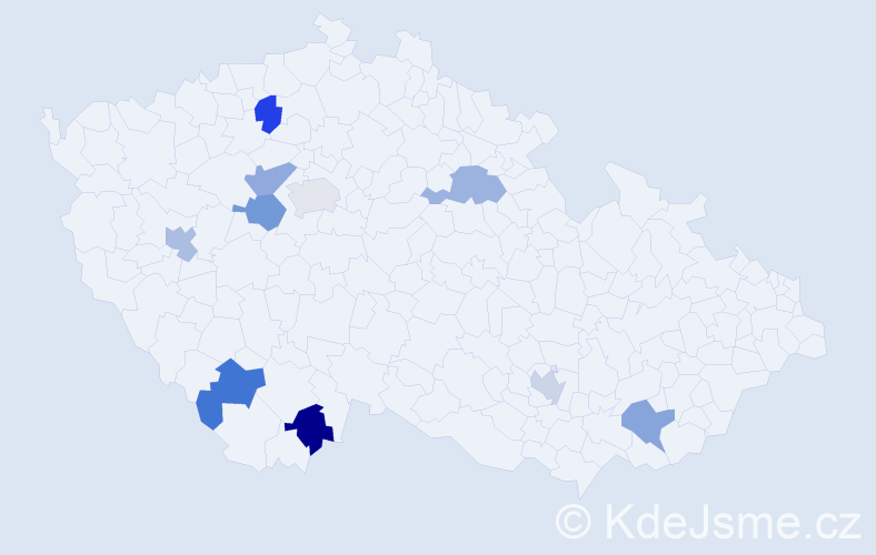 Jméno: 'Jakub Václav', počet výskytů 10 v celé ČR