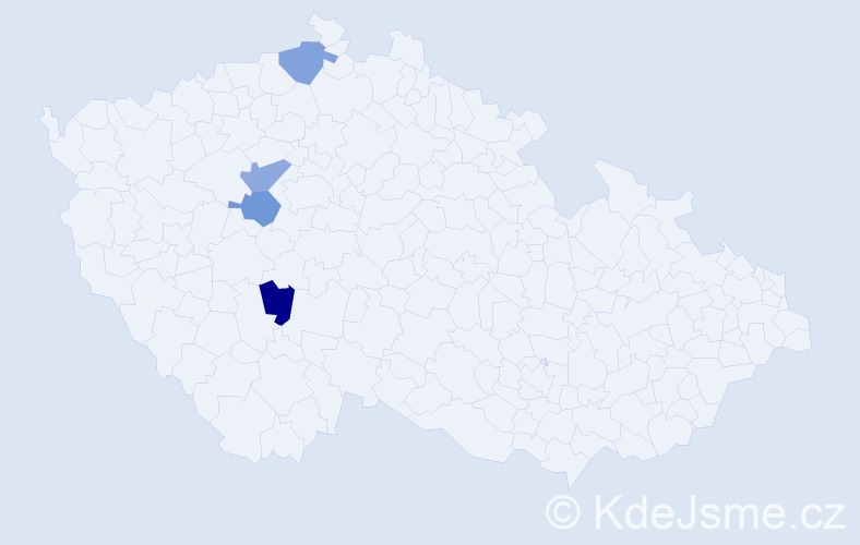 Jméno: 'Dinh Thien', počet výskytů 4 v celé ČR