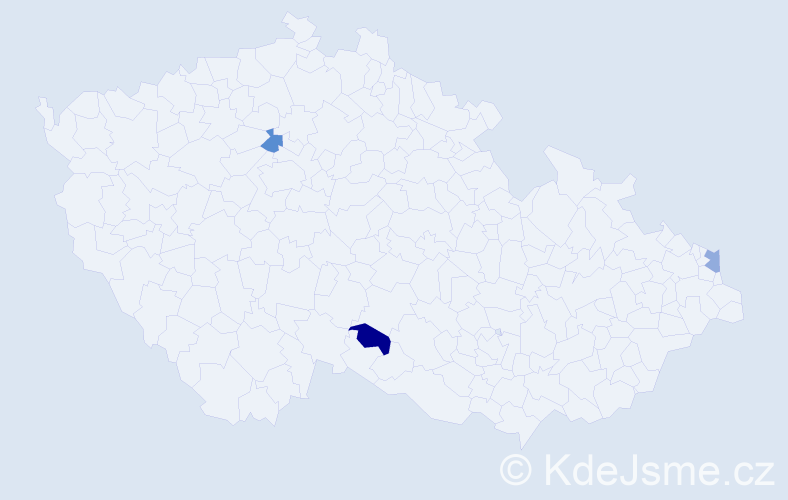 Jméno: 'Satenik', počet výskytů 3 v celé ČR