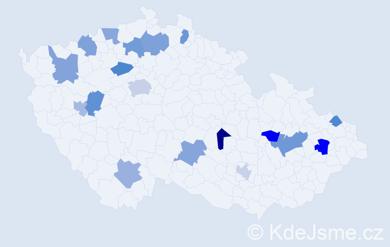 Jméno: 'Samuele', počet výskytů 22 v celé ČR