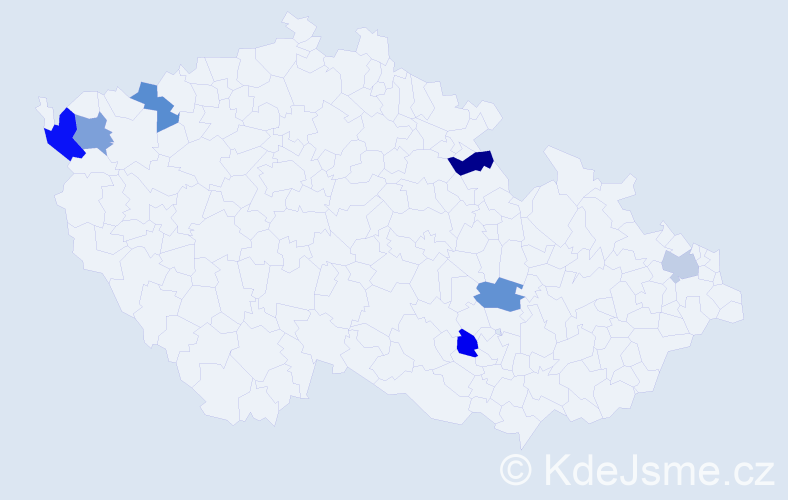 Jméno: 'Etelca', počet výskytů 8 v celé ČR