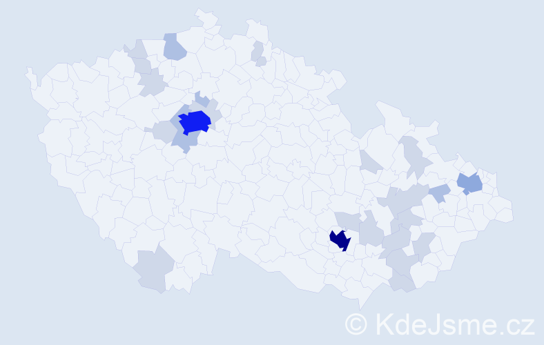 Jméno: 'Carlos', počet výskytů 55 v celé ČR