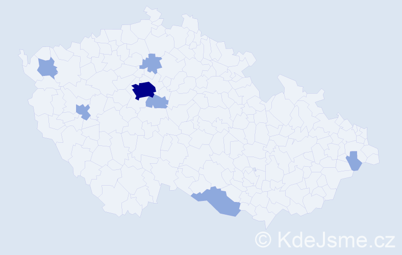 Jméno: 'Ava', počet výskytů 11 v celé ČR