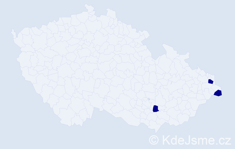 Jméno: 'Grácie', počet výskytů 3 v celé ČR