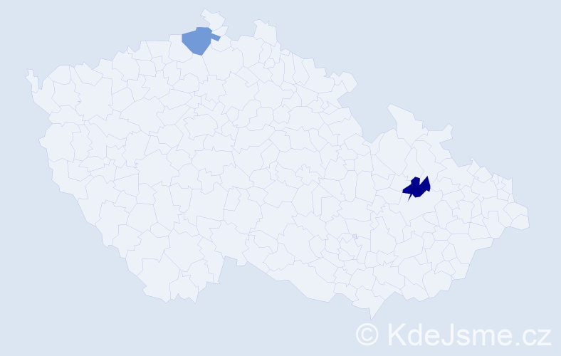 Jméno: 'Khien', počet výskytů 2 v celé ČR