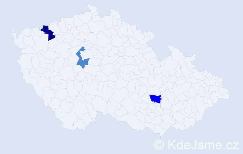 Jméno: 'Willem Hendrik', počet výskytů 3 v celé ČR