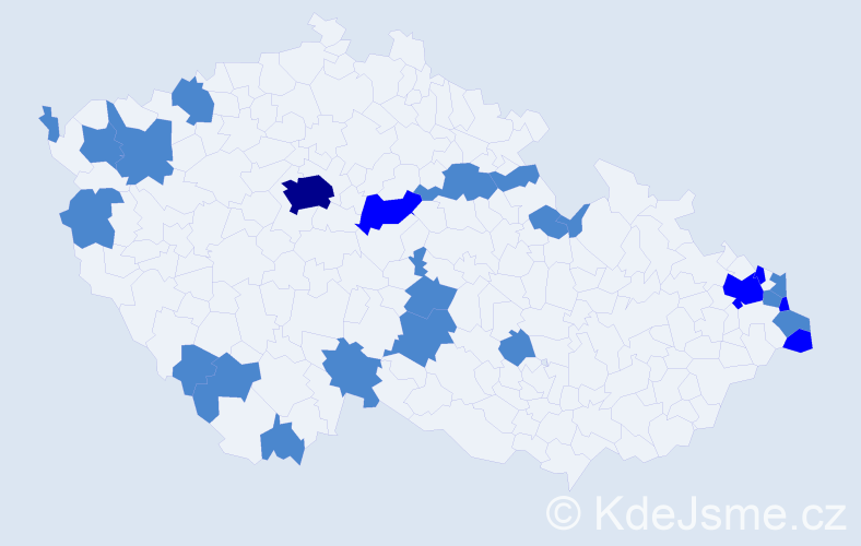 Jméno: 'Kazimíra', počet výskytů 32 v celé ČR