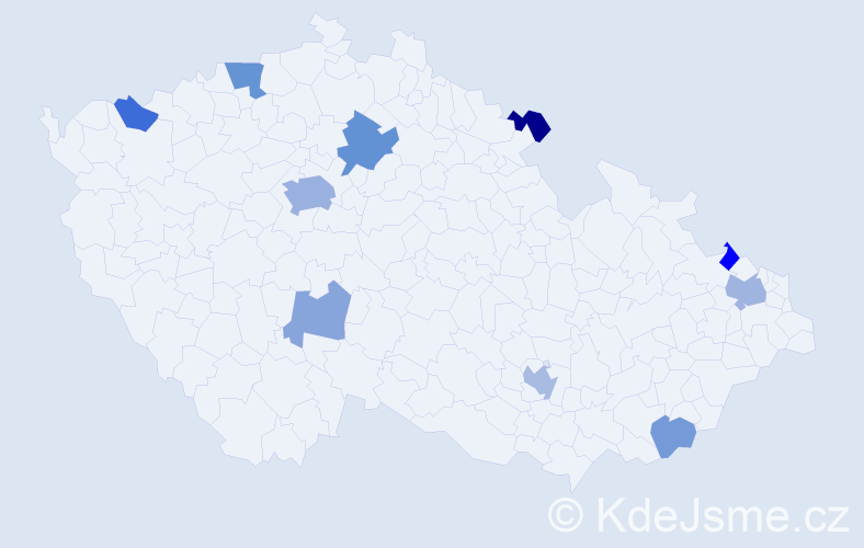 Jméno: 'Hela', počet výskytů 20 v celé ČR