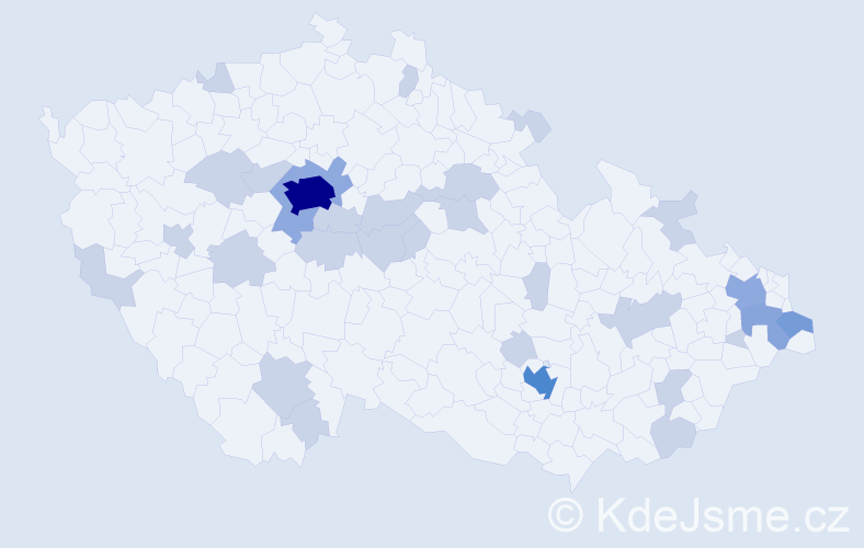 Jméno: 'Natanael', počet výskytů 56 v celé ČR