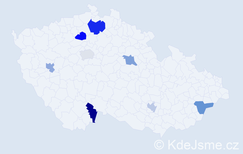 Jméno: 'Bat Erdene', počet výskytů 9 v celé ČR