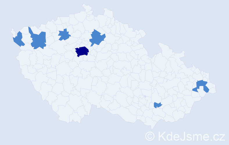 Jméno: 'Josif', počet výskytů 10 v celé ČR