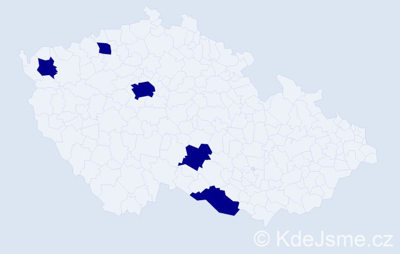 Jméno: 'Milčo', počet výskytů 5 v celé ČR