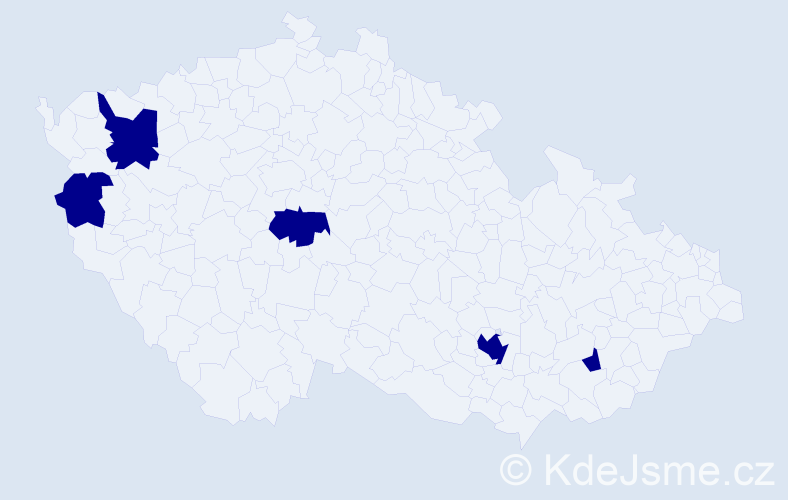 Jméno: 'Lászlo', počet výskytů 5 v celé ČR