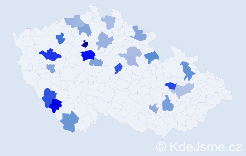 Jméno: 'Zuzanka', počet výskytů 61 v celé ČR