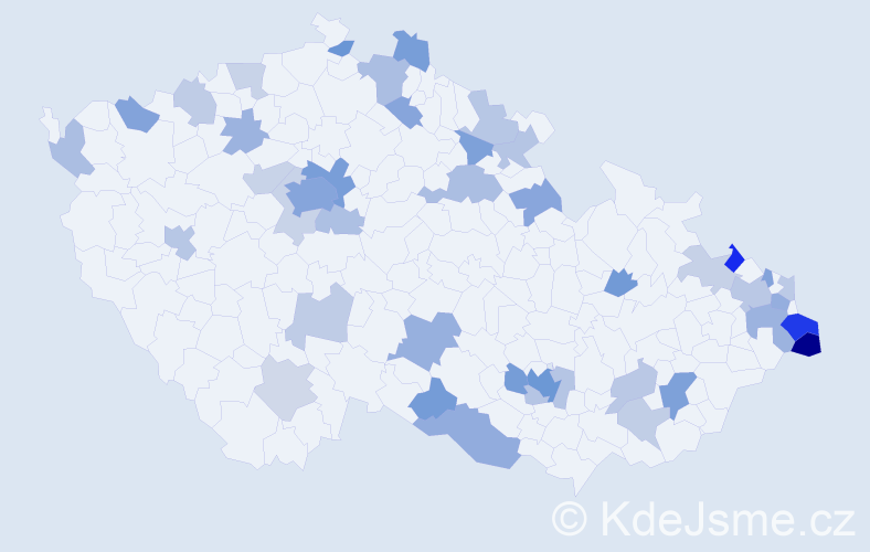 Jméno: 'Klara', počet výskytů 91 v celé ČR
