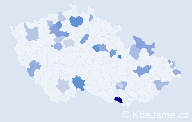 Jméno: 'Kornélie', počet výskytů 44 v celé ČR