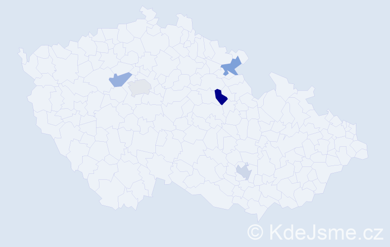 Jméno: 'Ludmil', počet výskytů 5 v celé ČR