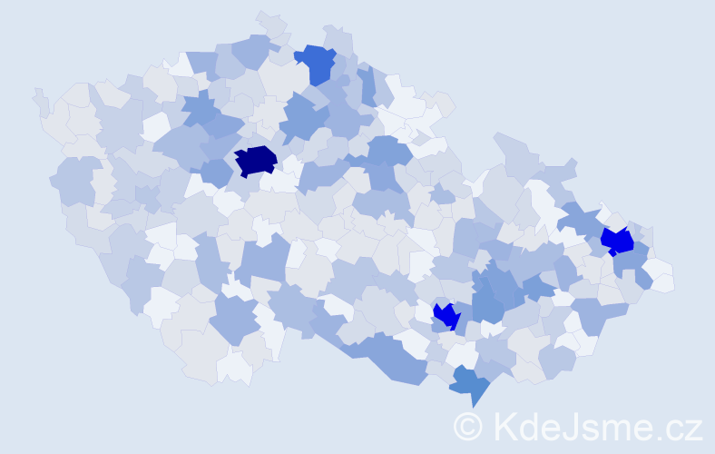 Jméno: 'Věroslav', počet výskytů 647 v celé ČR