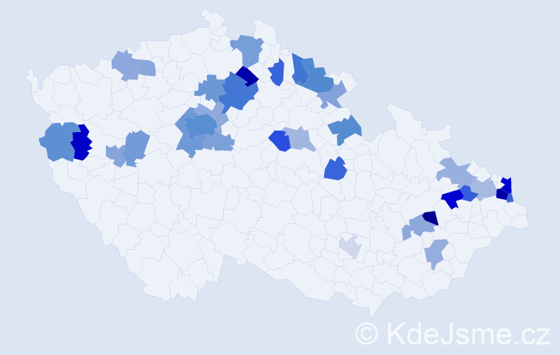 Jméno: 'Pawel', počet výskytů 65 v celé ČR