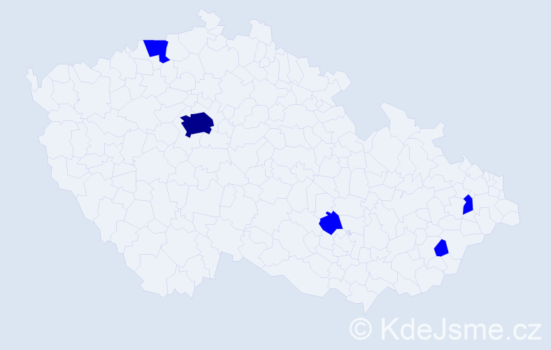 Jméno: 'Janoš', počet výskytů 6 v celé ČR