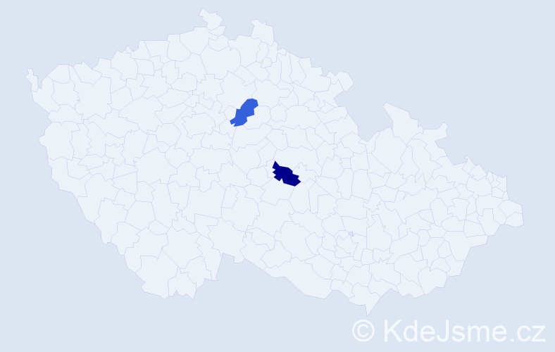 Jméno: 'Dašja', počet výskytů 2 v celé ČR